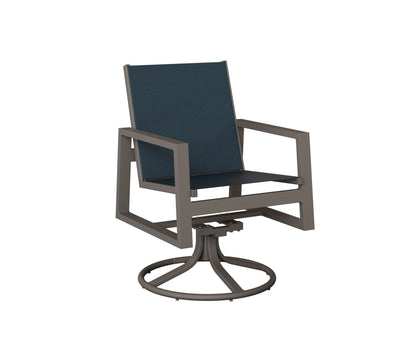 Vida Padded Sling Swivel Rocker Dining Chair