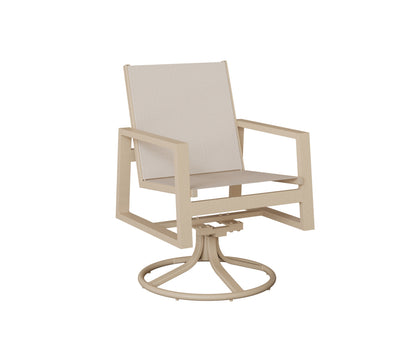Vida Padded Sling Swivel Rocker Dining Chair