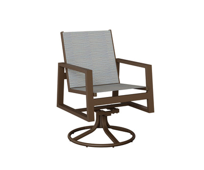 Vida Padded Sling Swivel Rocker Dining Chair