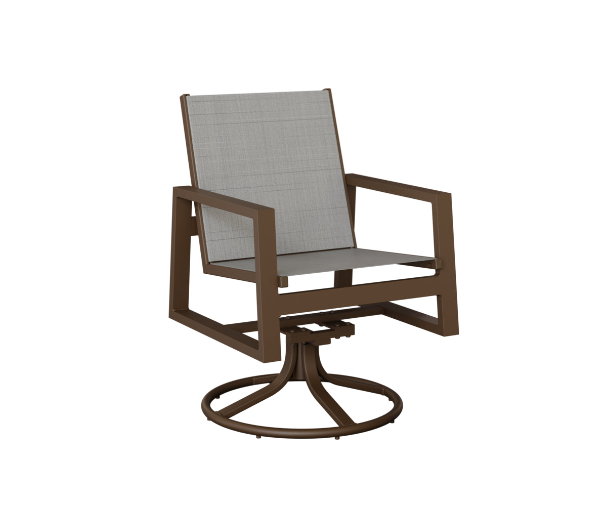 Vida Padded Sling Swivel Rocker Dining Chair
