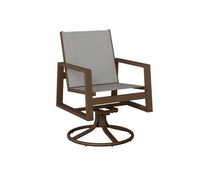 Vida Padded Sling Swivel Rocker Dining Chair