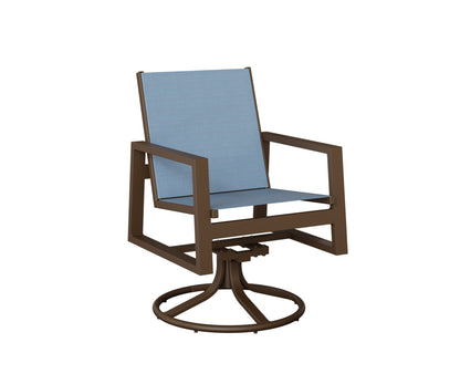 Vida Padded Sling Swivel Rocker Dining Chair