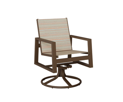 Vida Padded Sling Swivel Rocker Dining Chair