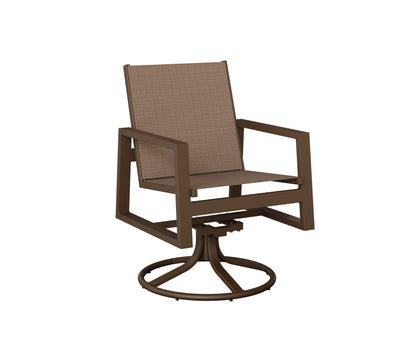 Vida Padded Sling Swivel Rocker Dining Chair