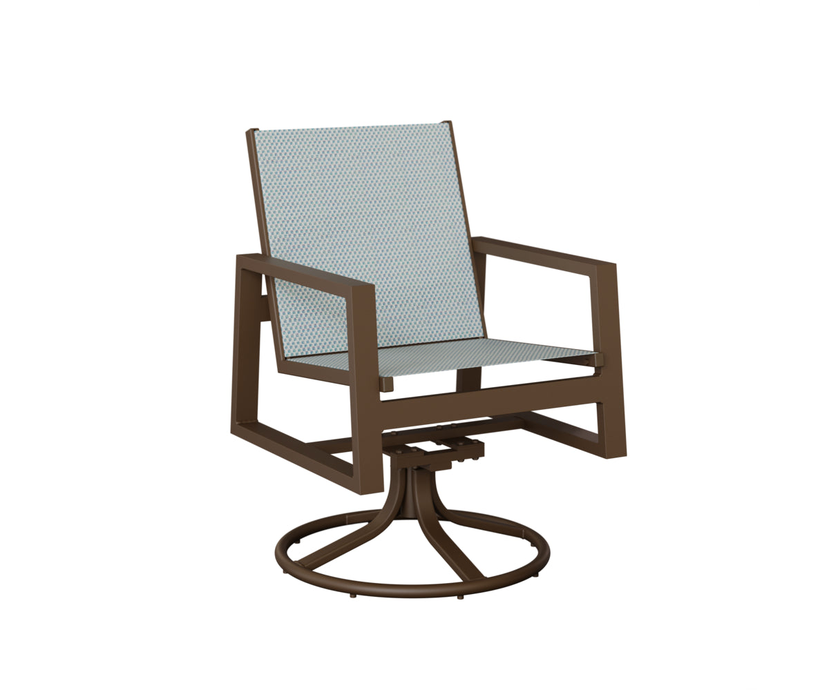 Vida Padded Sling Swivel Rocker Dining Chair