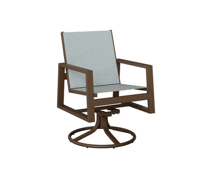 Vida Padded Sling Swivel Rocker Dining Chair