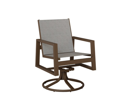 Vida Padded Sling Swivel Rocker Dining Chair