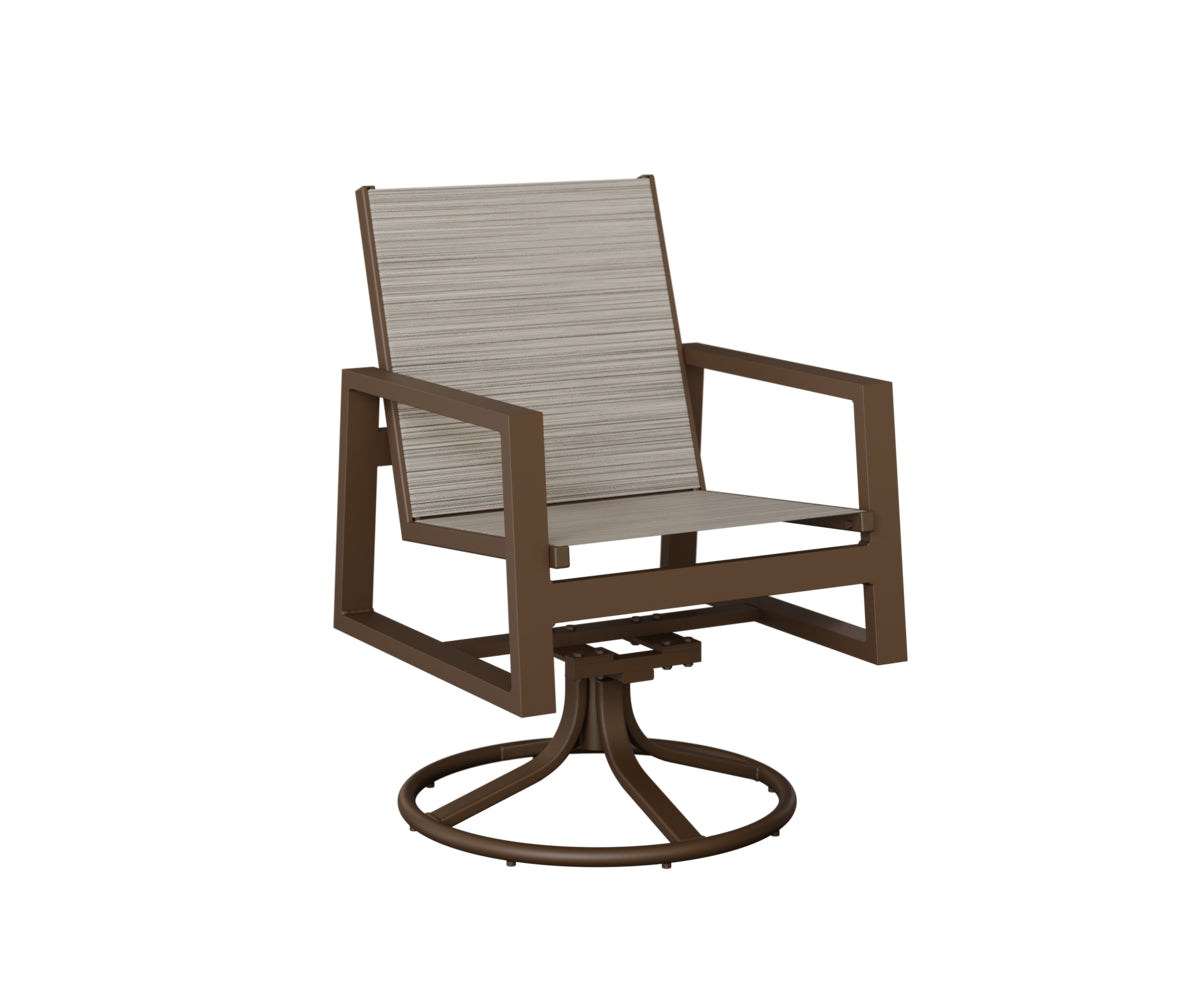 Vida Padded Sling Swivel Rocker Dining Chair