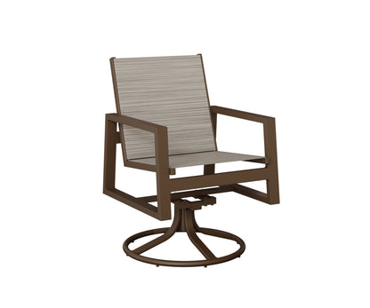 Vida Padded Sling Swivel Rocker Dining Chair
