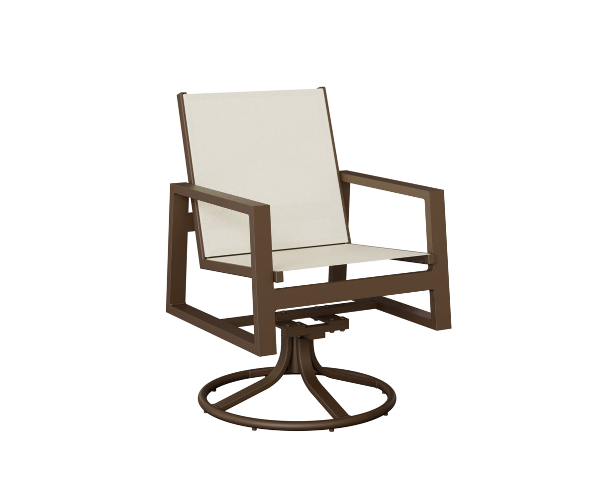 Vida Padded Sling Swivel Rocker Dining Chair