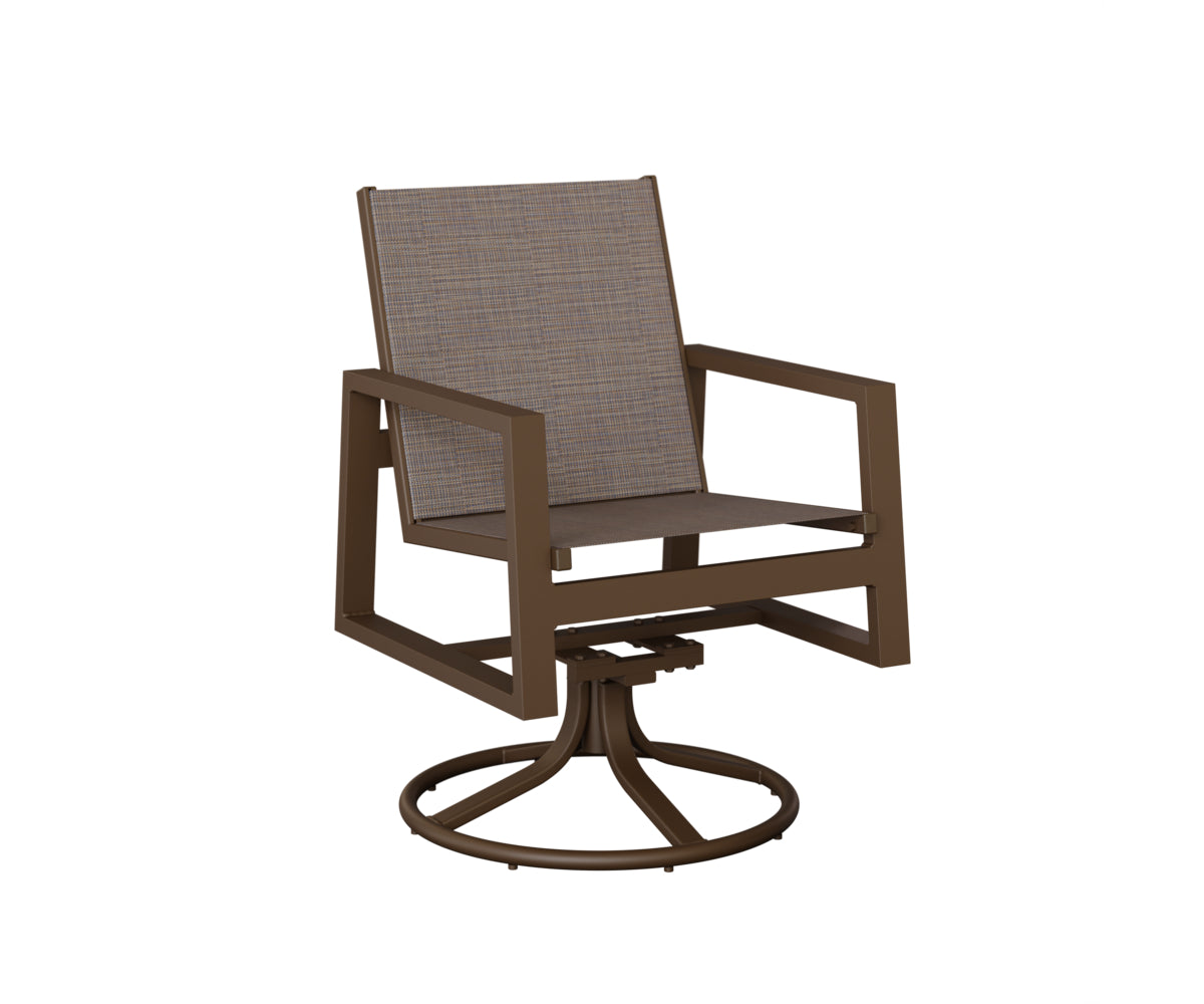 Vida Padded Sling Swivel Rocker Dining Chair
