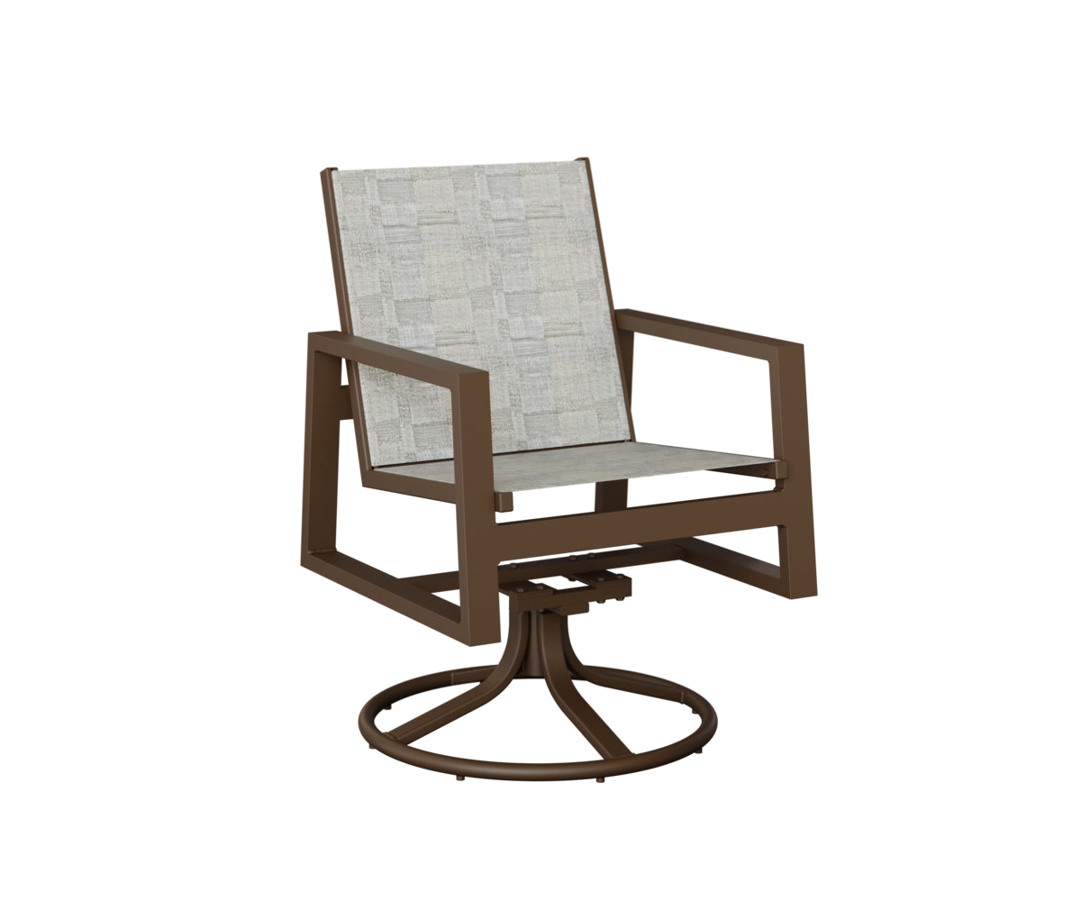 Vida Padded Sling Swivel Rocker Dining Chair