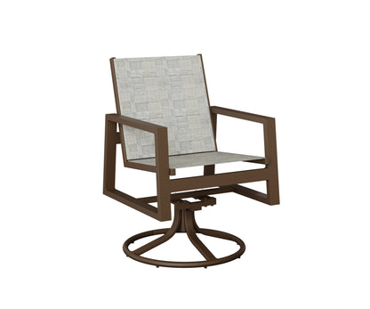 Vida Padded Sling Swivel Rocker Dining Chair