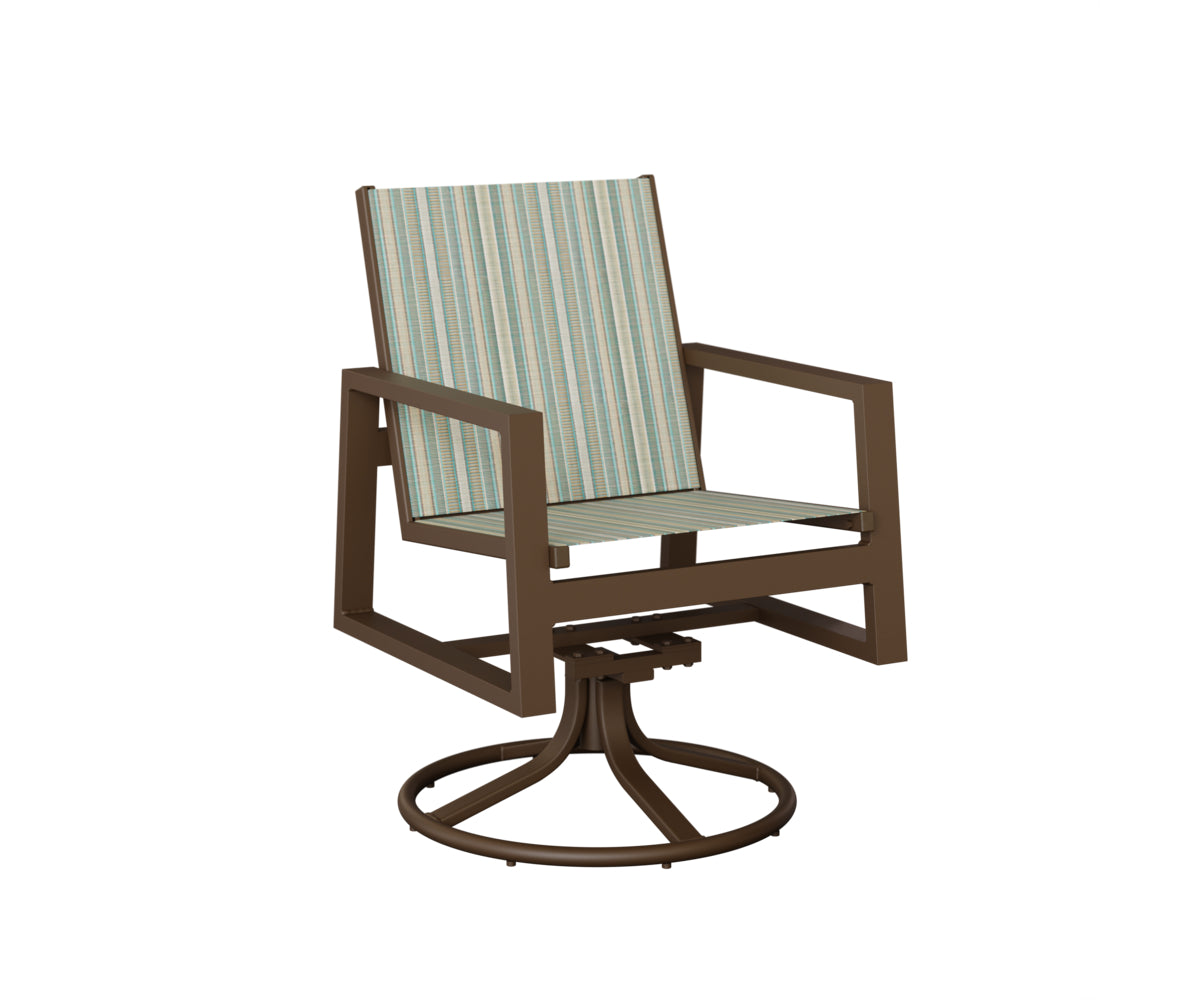 Vida Padded Sling Swivel Rocker Dining Chair