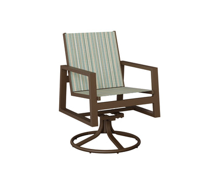 Vida Padded Sling Swivel Rocker Dining Chair