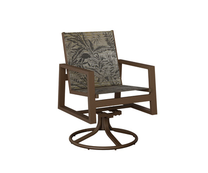 Vida Padded Sling Swivel Rocker Dining Chair