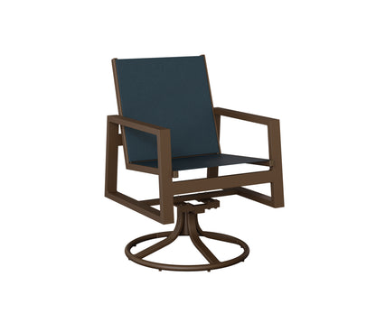 Vida Padded Sling Swivel Rocker Dining Chair