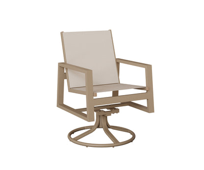 Vida Padded Sling Swivel Rocker Dining Chair