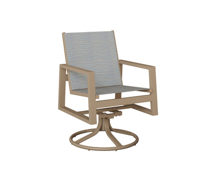 Vida Padded Sling Swivel Rocker Dining Chair