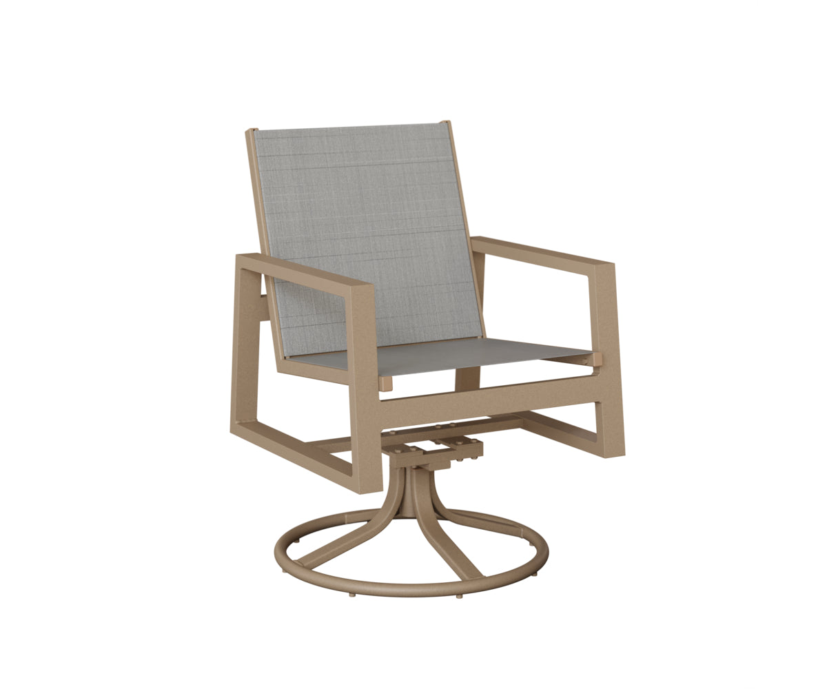 Vida Padded Sling Swivel Rocker Dining Chair