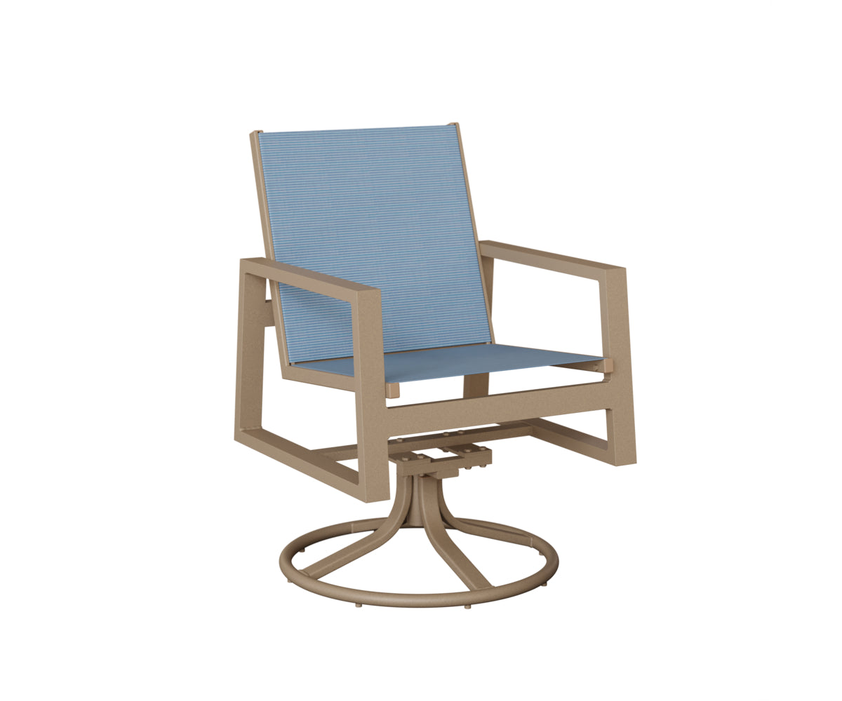 Vida Padded Sling Swivel Rocker Dining Chair