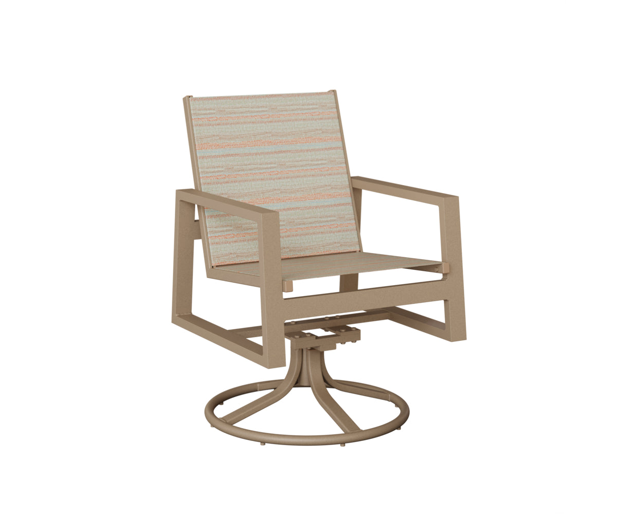 Vida Padded Sling Swivel Rocker Dining Chair