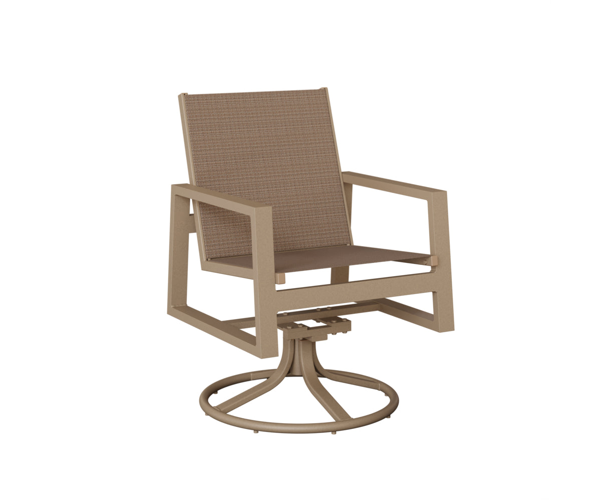 Vida Padded Sling Swivel Rocker Dining Chair