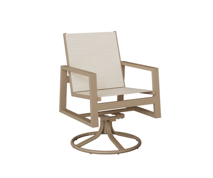 Vida Padded Sling Swivel Rocker Dining Chair