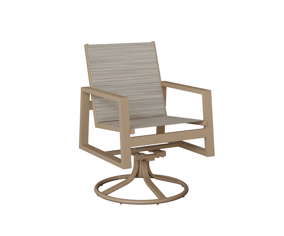 Vida Padded Sling Swivel Rocker Dining Chair