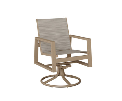 Vida Padded Sling Swivel Rocker Dining Chair