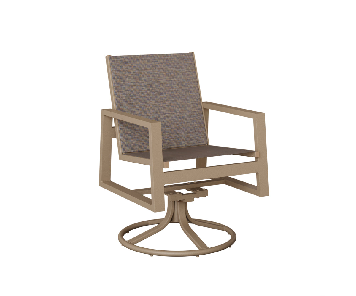 Vida Padded Sling Swivel Rocker Dining Chair