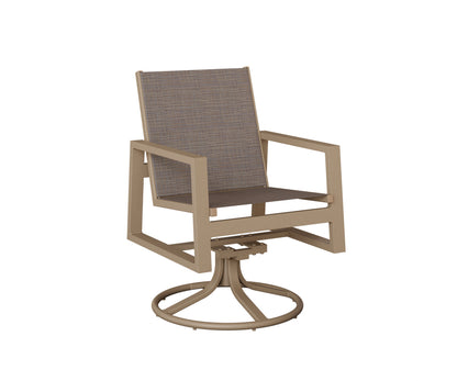 Vida Padded Sling Swivel Rocker Dining Chair