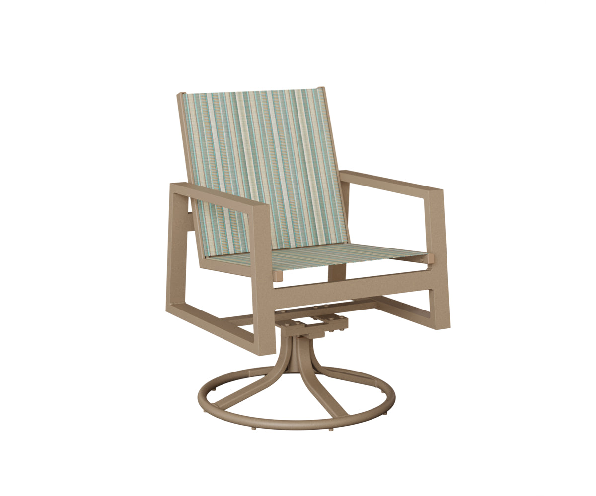Vida Padded Sling Swivel Rocker Dining Chair
