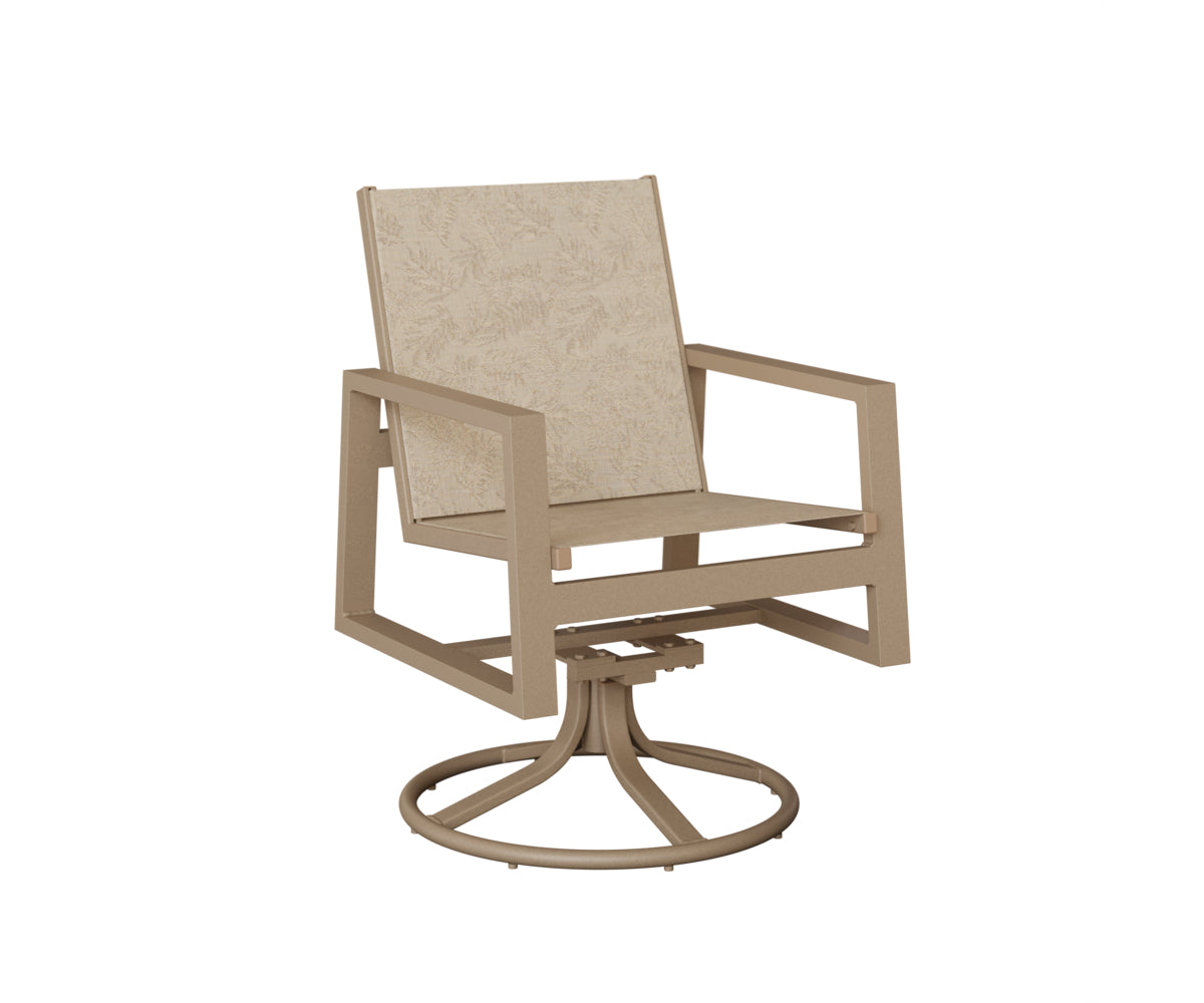 Vida Padded Sling Swivel Rocker Dining Chair