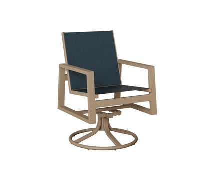 Vida Padded Sling Swivel Rocker Dining Chair