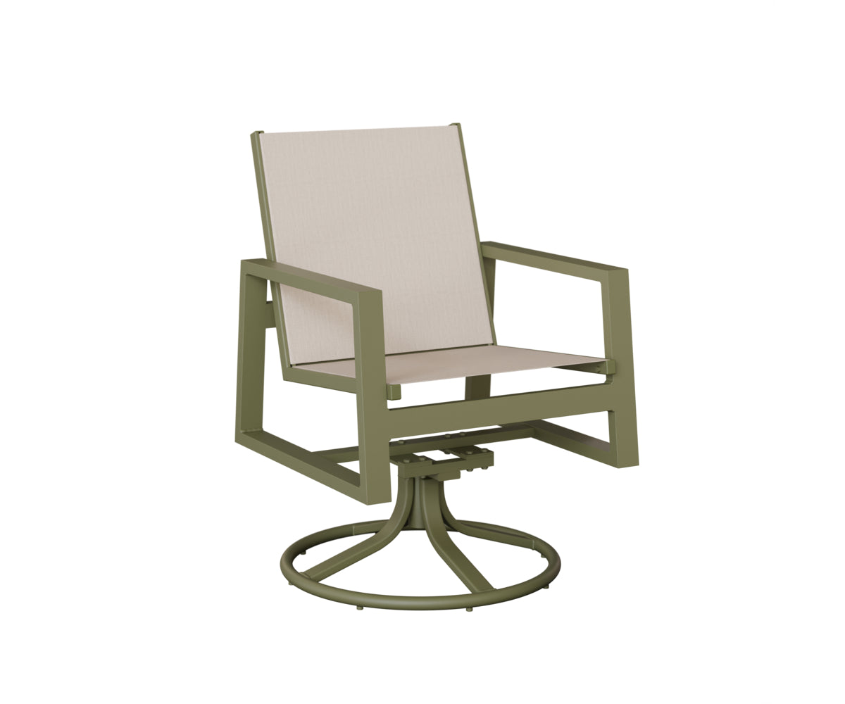 Vida Padded Sling Swivel Rocker Dining Chair