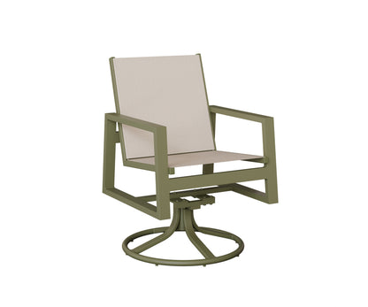 Vida Padded Sling Swivel Rocker Dining Chair