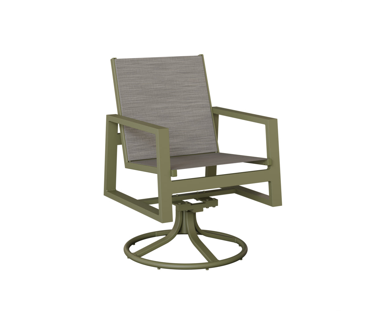 Vida Padded Sling Swivel Rocker Dining Chair