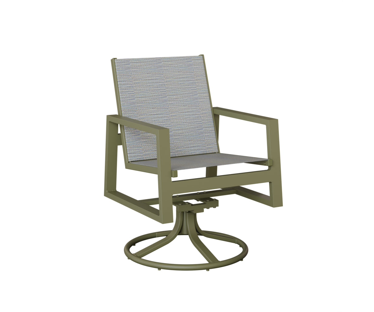 Vida Padded Sling Swivel Rocker Dining Chair