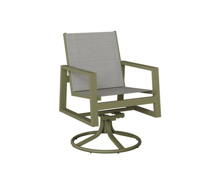 Vida Padded Sling Swivel Rocker Dining Chair