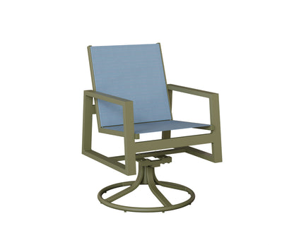 Vida Padded Sling Swivel Rocker Dining Chair