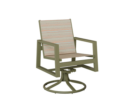 Vida Padded Sling Swivel Rocker Dining Chair
