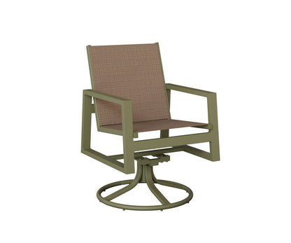 Vida Padded Sling Swivel Rocker Dining Chair