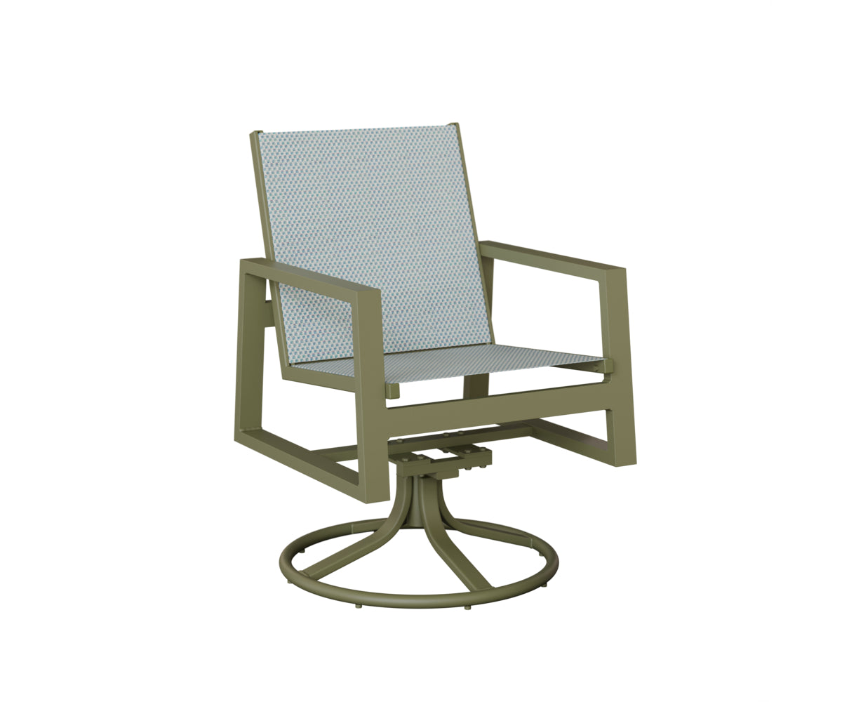 Vida Padded Sling Swivel Rocker Dining Chair