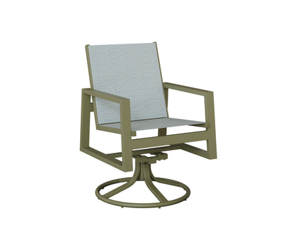 Vida Padded Sling Swivel Rocker Dining Chair