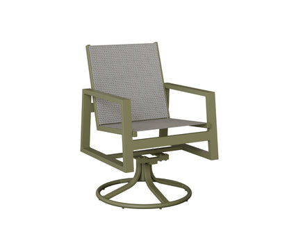 Vida Padded Sling Swivel Rocker Dining Chair
