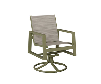 Vida Padded Sling Swivel Rocker Dining Chair