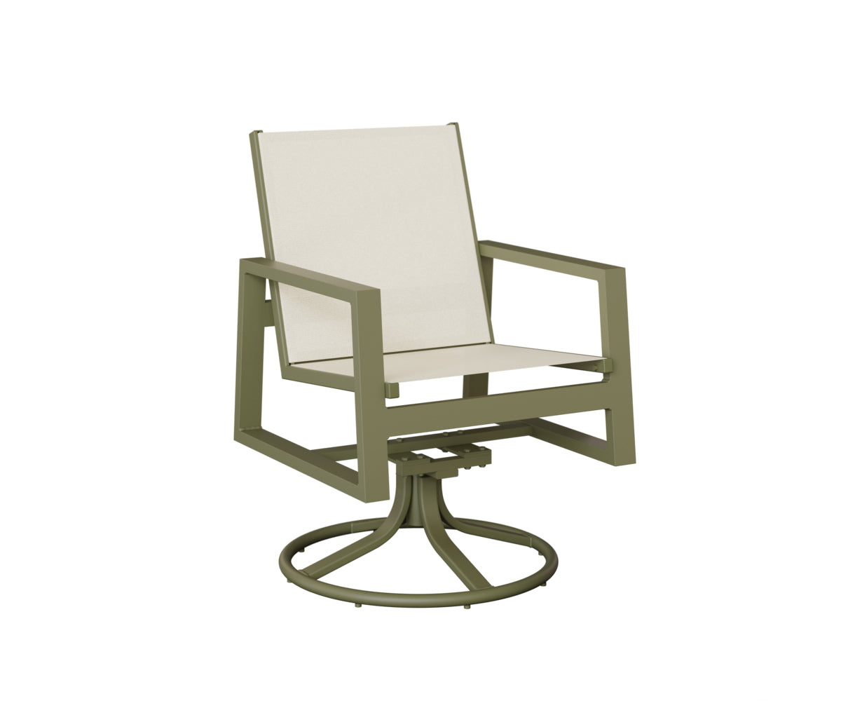 Vida Padded Sling Swivel Rocker Dining Chair