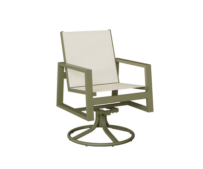 Vida Padded Sling Swivel Rocker Dining Chair