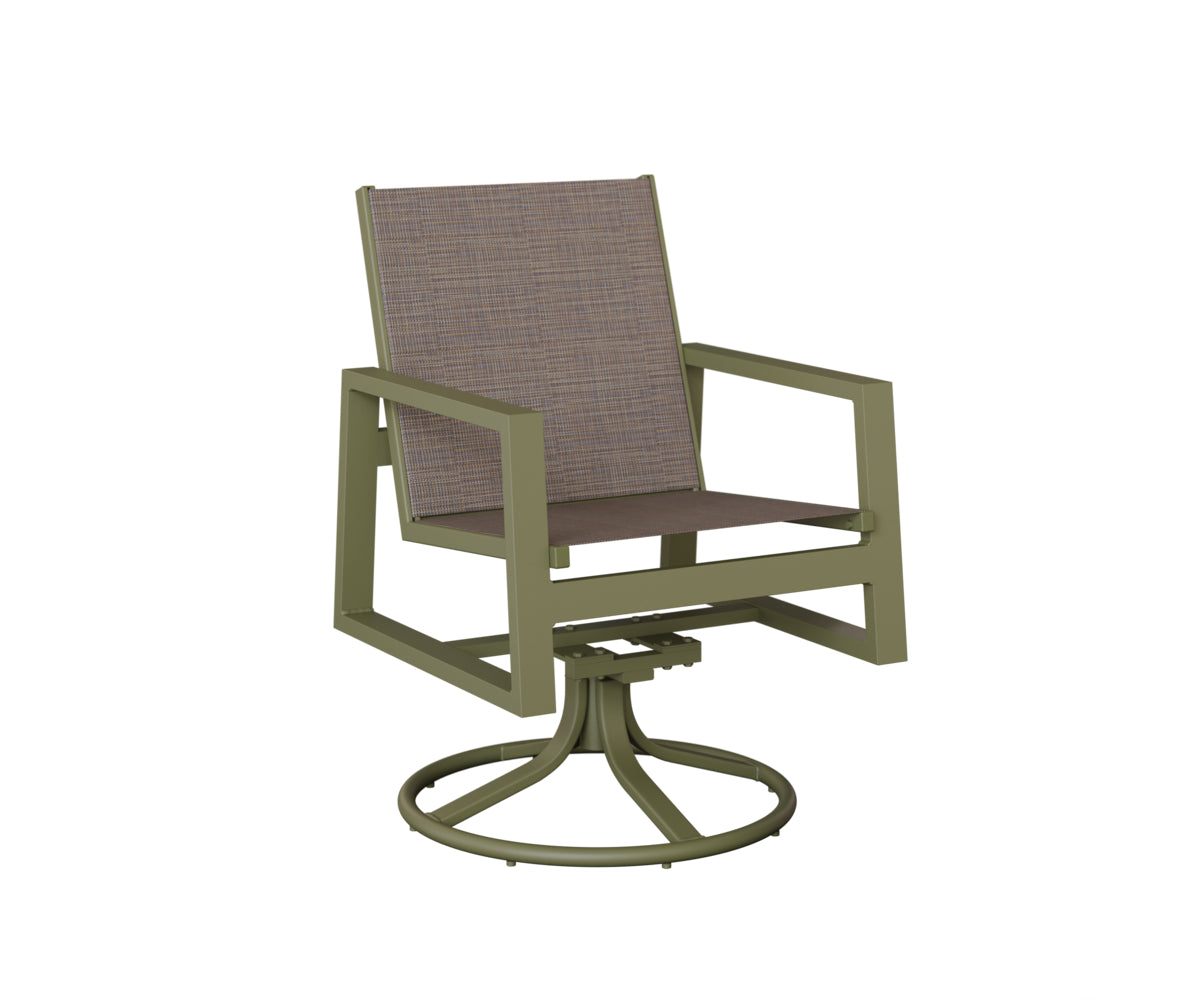 Vida Padded Sling Swivel Rocker Dining Chair